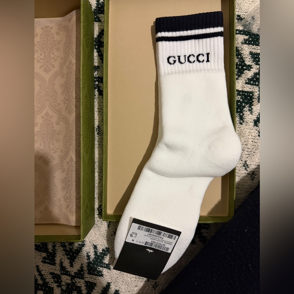 Gucci White and Black Casual Socks